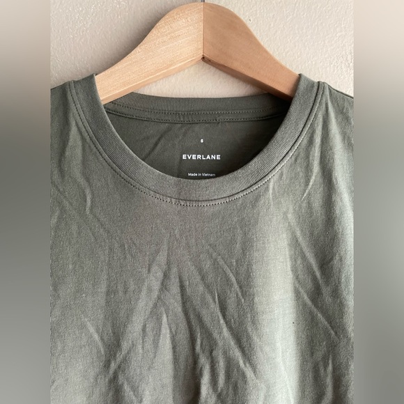 New Everlane Women Crew Neck Green Tee Shirt Size Small - Picture 2 of 9